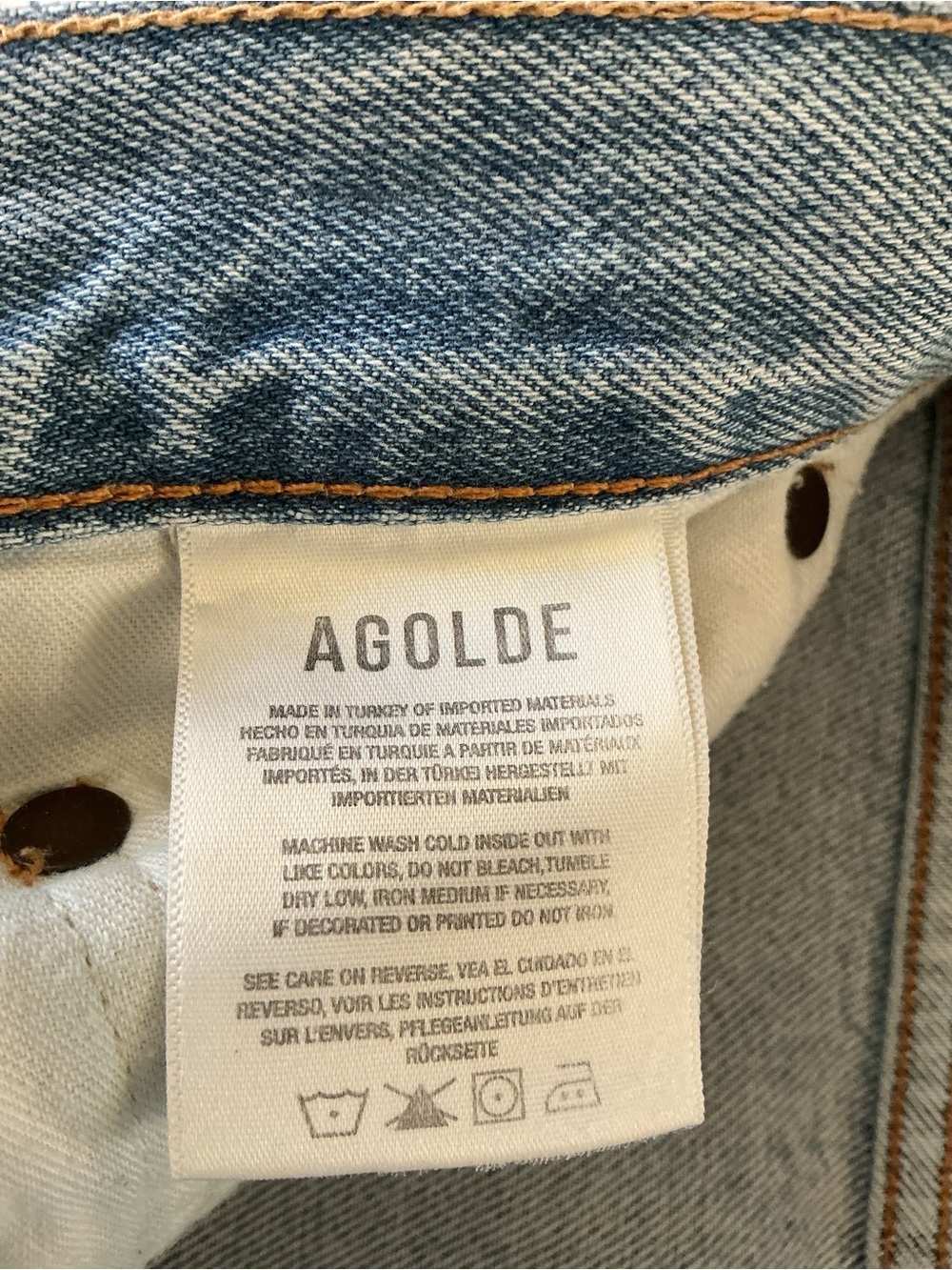 Agolde Women’s 90s Jeans 26 High Rise Distressed Organic Cotton L Wash - Picture 4 of 14